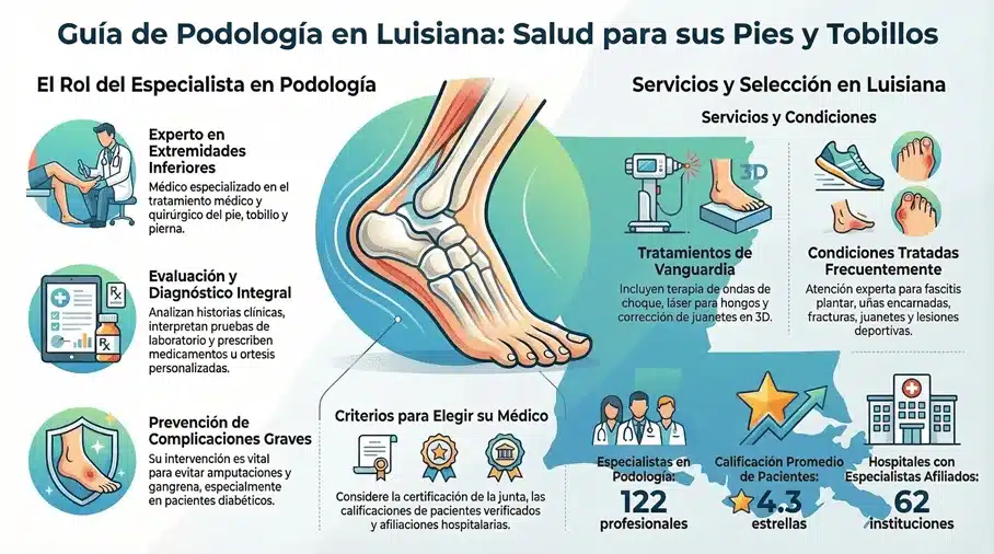 Servicios podológicos en Luisiana