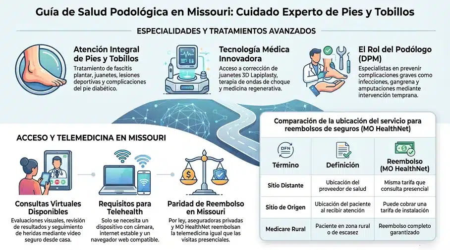 Cuidados podológicos en Misuri