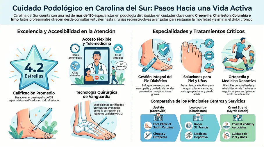 Cuidado podológico en Carolina del Sur